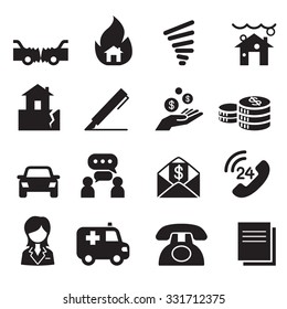 Insurance Icons Vector Illustration Symbol Set