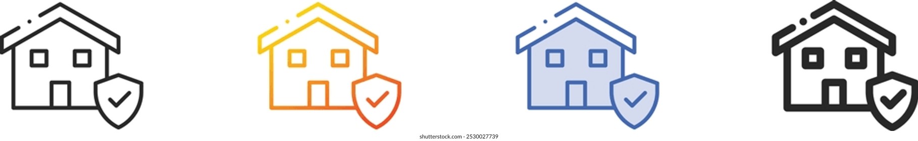 insurance icon.Thin Linear, Gradient, Blue Stroke and bold Style Design Isolated On White Background