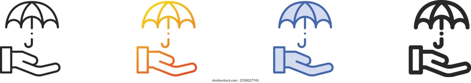 insurance icon.Thin Linear, Gradient, Blue Stroke and bold Style Design Isolated On White Background