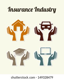 insurance industry over white background vector illustration 