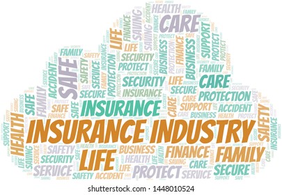 Insurance Industry word cloud vector made with text only