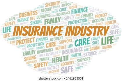 Insurance Industry word cloud vector made with text only