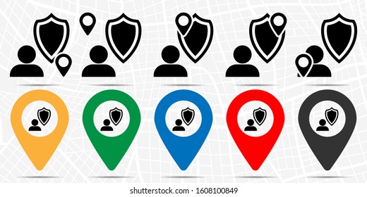 Insurance, job icon in location set. Simple glyph, flat illustration element of business theme icons