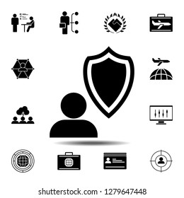 insurance, job icon. Simple glyph vector element of Business global icons set for UI and UX, website or mobile application