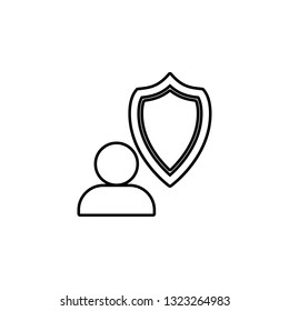 insurance, job icon. Simple thin line, outline vector element of Business icons set for UI and UX, website or mobile application
