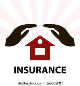 Insurance label protect your home concept poster modern design