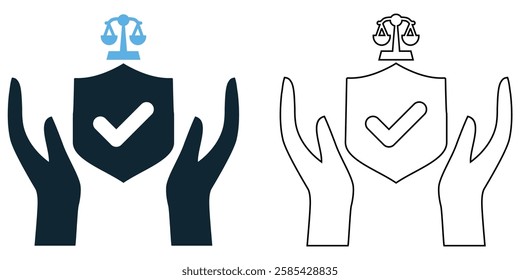 Insurance law icon vector, legal, financial and protection pictogram symbol ui and ux design, glyphs and stroke line