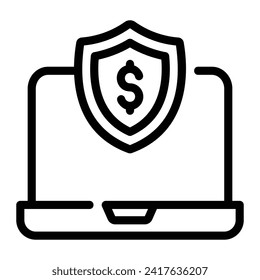insurance Line Icon Background White