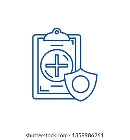 Insurance line icon concept. Insurance flat  vector symbol, sign, outline illustration.
