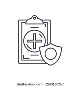 Insurance line icon concept. Insurance vector linear illustration, symbol, sign