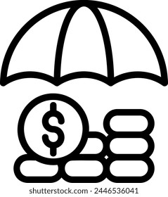 insurance line icon illustration vector