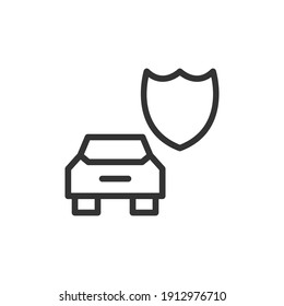 Insurance line icon. Premium outline symbol in trendy style. Size 24x24 px