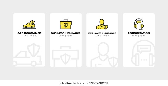 INSURANCE LINE ICON SET