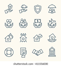 Insurance line icons