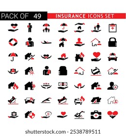 Insurance line icons collection. Judgment, secure, protection, evaluation icons. UI icon set. Thin outline icons pack
