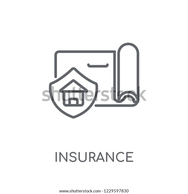 Insurance linear icon.\
Modern outline Insurance logo concept on white background from Real\
Estate collection. Suitable for use on web apps, mobile apps and\
print media.