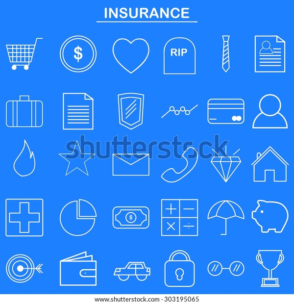 Insurance linear\
icon for website and mobile\
app