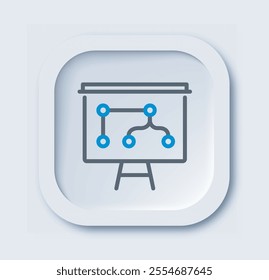 Insurance linear icon. Whiteboard with scheme and structure. Financial safety and security. Minimalistic ui and ux design for website. Outline vector illustration isolated on white background