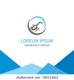Insurance logo, Helicopter insurance, logo vector template