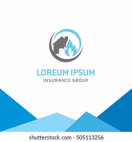 Insurance logo, Home Fire insurance, logo vector template