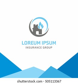 Insurance logo, Home Fire insurance, logo vector template