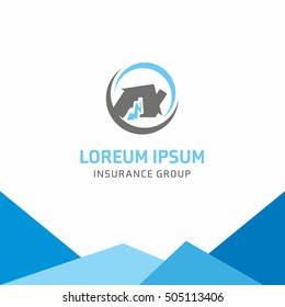 Insurance logo, Home insurance, logo vector template