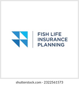 insurance logo with live fish concept