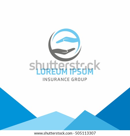 Insurance logo, Safety hand insurance, logo vector template