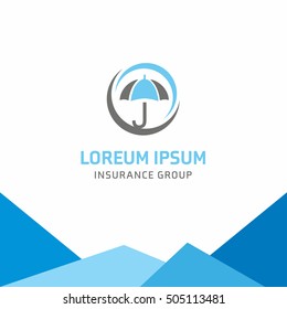 Insurance logo, Umbrella insurance, logo vector template