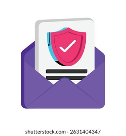 Icono de estilo de Vector de Correo de Seguro. Archivo Eps 10