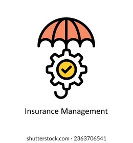 Insurance Management vector Filled outline Icon Design illustration. Human Resources Symbol on White background EPS 10 File 
