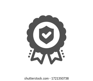 Insurance medal icon. Certified risk coverage sign. Confirmed protection symbol. Classic flat style. Quality design element. Simple insurance medal icon. Vector