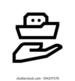 Insurance mini line, icon, background and graphic. The icon is black and white, linear  flat, vector, pixel perfect, minimal, suitable for web and print. 