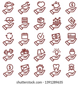 insurance - minimal thin line web icon set. simple vector illustration. concept for infographic website or app.
