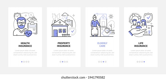 Insurance - Modern Line Design Style Web Banners