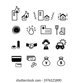 Insurance and money icon set.
