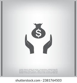 Insurance money icon vector flat icon illustration.