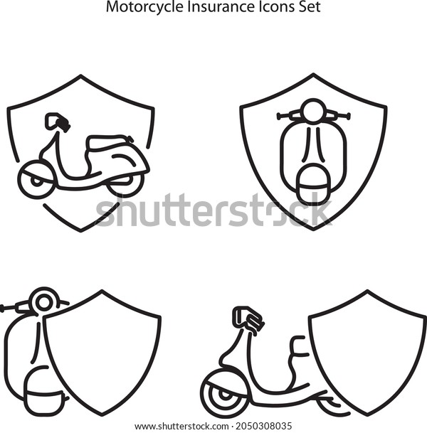 Insurance\
motorcycle icons. icons illustration sketch design. Isolated on\
white background. Safety concept\
moto.