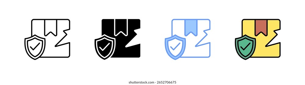 Conjunto de iconos de múltiples estilos de seguros Vector