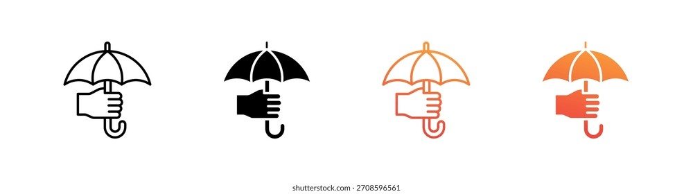 Conjunto de iconos de estilo múltiple de seguro Vector