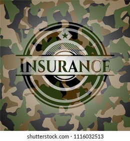 Insurance on camo texture