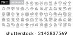 Insurance - outline icon set, vector, simple thin line icons collection