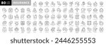 Insurance - outline icon set, vector, simple thin line icons collection