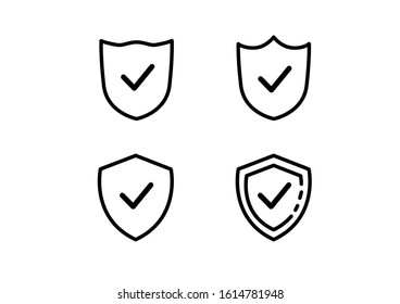 Insurance - outline icon set, vector, simple thin line icons collection