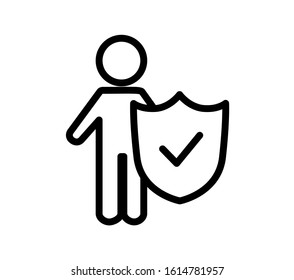 Insurance - outline icon set, vector, simple thin line icons collection