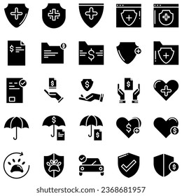 Seguros: conjunto de iconos de esquema, vector, colección de iconos de línea delgada simple