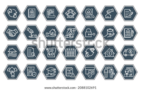 Insurance - outline icon\
set, vector, simple thin line icons collection. Vector set of\
insurance icons.