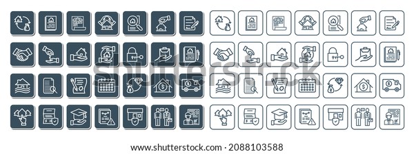 Insurance - outline icon
set, vector, simple thin line icons collection. Vector set of
insurance icons.