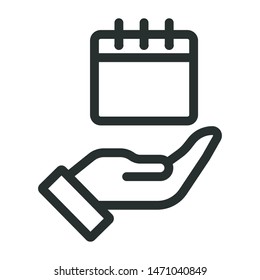 insurance period - minimal line web icon. simple vector illustration. concept for infographic, website or app.