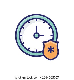 Insurance Period  Outline vector illustration icon.